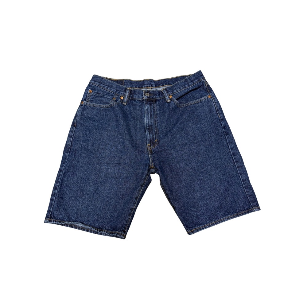 Levis 505 Regular Fit Denim Shorts Mens 36 Dark Wash Blue Jean Shorts